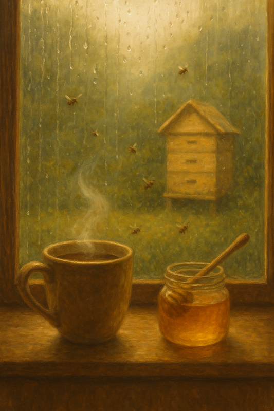 Rainy Sunday Blessing with the Honeybees